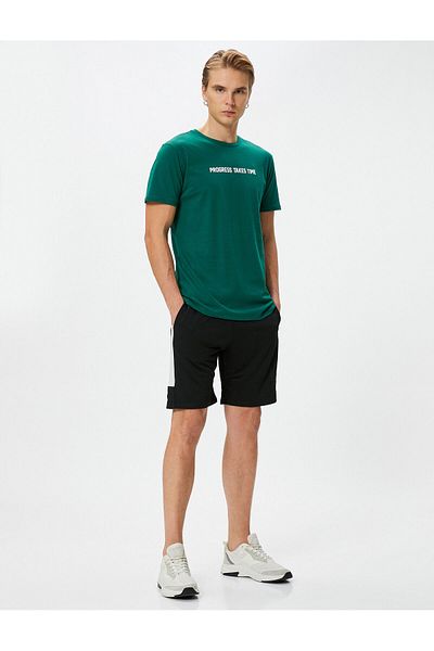 Koton Sports T-Shirt Slogan Printed Crew Neck Short Sleeve Cotton