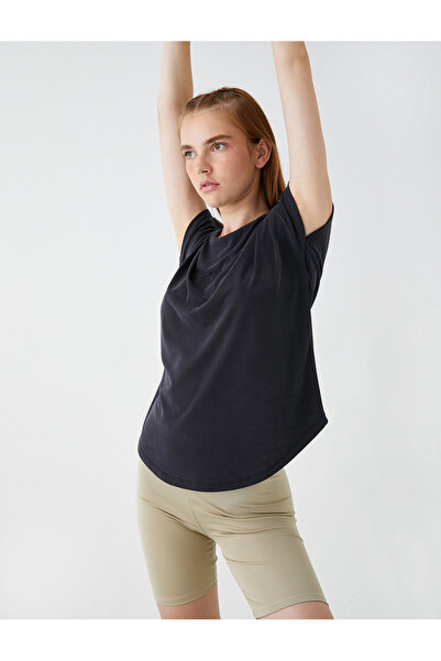 Koton Τυπωμένο μπλουζάκι Modal με μικτή μείγματα και μεταξένια υφή