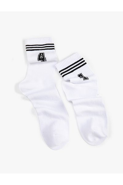 Koton Socket College Socks Letter Brodat