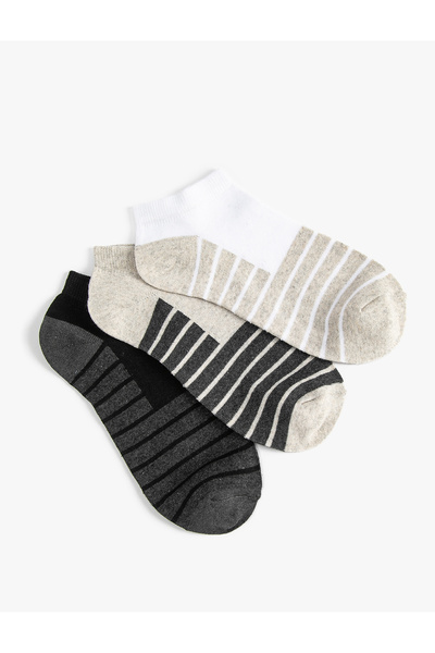 Koton Patik Çorap Seti Çizgili 3'lü Çok Renkli