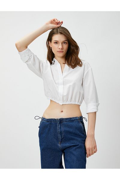 Koton Crop košile s detailem zad a elastickým pasem