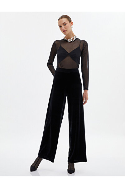 Koton Kadife Pantolon Bol Paça Yüksek Bel