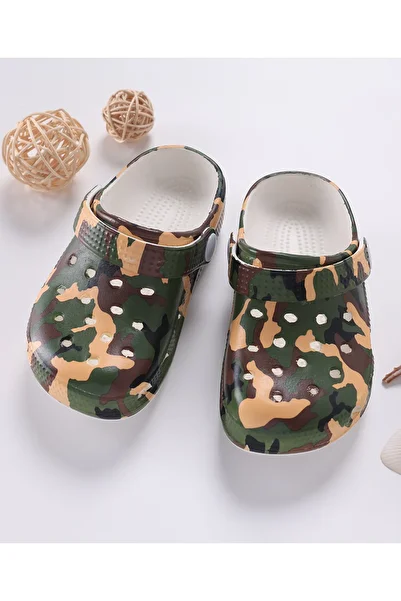 SAPS All Over Camouflage Printed Slip On Clogs - Multi Color