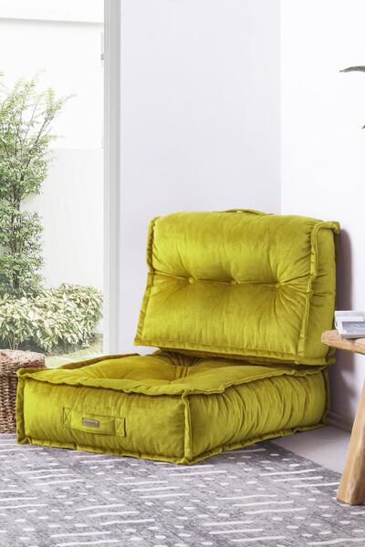 Homedius Minder Poffi Sırtlı Yer Ve Paleti-yağ Yeşili