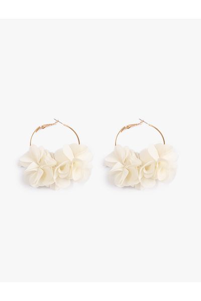 Koton Ring Earrings with Flower Detail