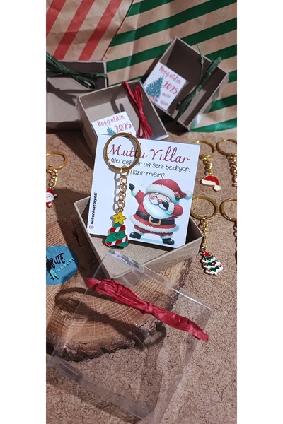 Butenin Atölyesi Yeni yıl, Happy New Year, Yılbaşı hediyesi çam ağacı figürlü...