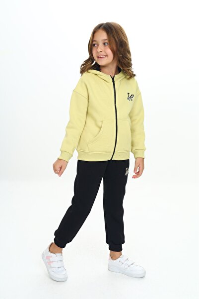 Toontoy Κοριτσίστικο Σετ Φόρμας με κουκούλα Φερμουάρ με τύπωμα