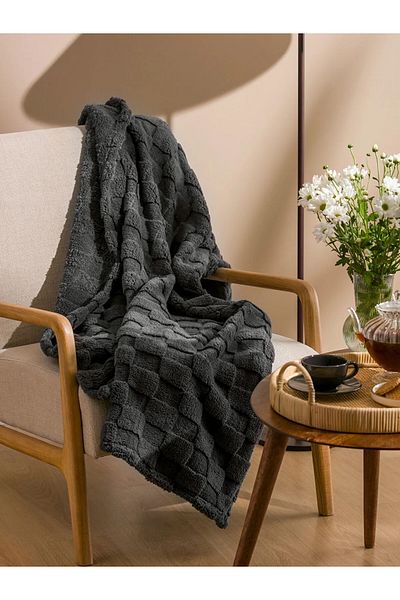 LC Waikiki Lcwaikiki Anthracite Wellsoft Tv Blanket 100X150 cm