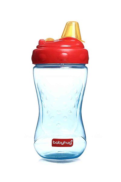 Babyhug Babyhug Ergo Grip Soft Spout Sipper 360mL - BPA-Free, Textured & Easy Hold for 6M+, Red Blue