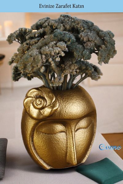 Evene Small Vase - Table Top and Home Decorations, Gold Antique Color Model 12