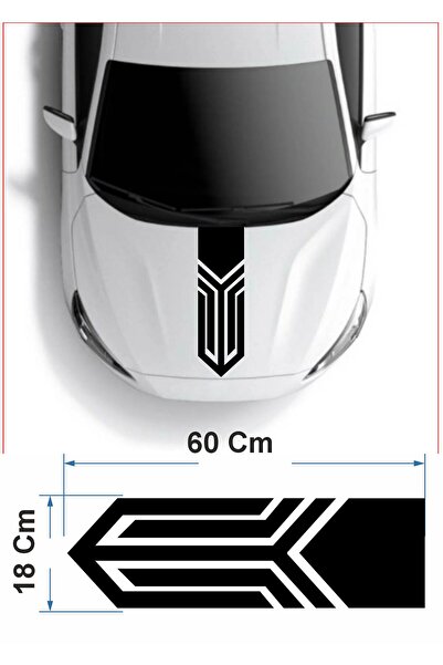 Genel Markalar Araba Oto Kaput Şerit Sticker 00025