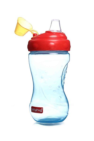 Babyhug Babyhug Ergo Grip Soft Spout Sipper 360mL - BPA-Free, Textured & Easy Hold for 6M+, Red Blue