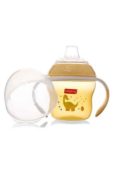 Babyhug Babyhug Twin Handle Soft Spout Cup for Babies, BPA-Free & Non-Toxic, Leak-Proof, 150mL - Yellow, 6M+
