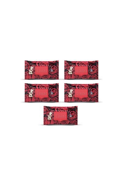 SepetBudur 5 Pack Red Rose Wet Towels 90 Pieces with Lids Rose Scented
