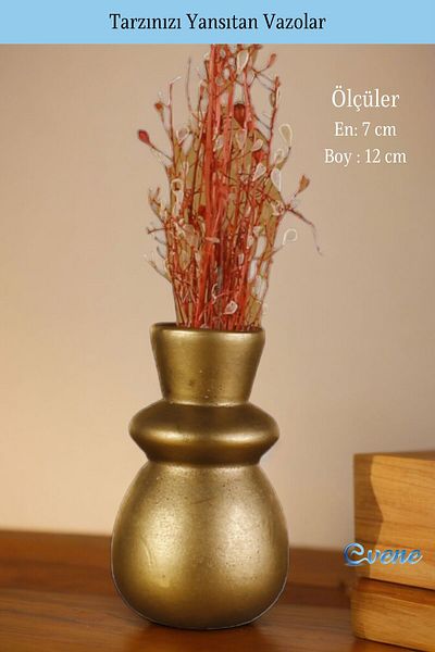 Evene Small Vase - Table Top and Home Decoration, Gold Antique Color Model 10