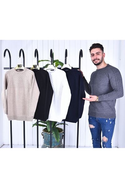 BAYMAN Men's Acrylic Towel Collar Sweater