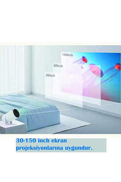 meltobe Taşınabilir Android Projeksiyon Wifi Destekli Akıllı Projektör Beyaz Ultra Hd