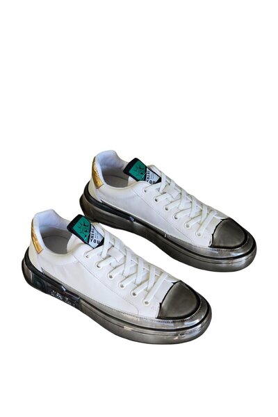 Guja 24k510-2 Hakiki Deri Erkek Casul Sneaker Beyaz