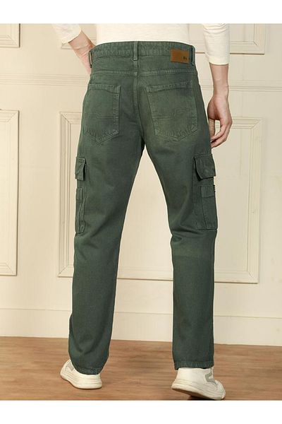 Dennis Lingo By Styli Mid Rise Relaxed Fit Solid Cargo Jeans