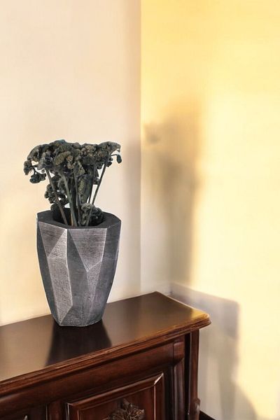 Evene Small Vase - Table Top Home Decoration, Silver Antique Color Model 31