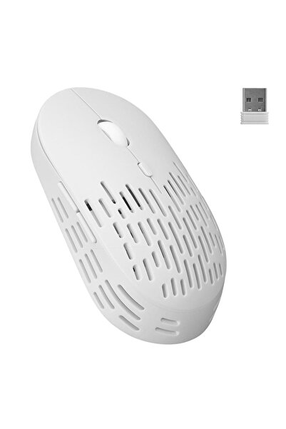 data-f69 ALBM7422 Beyaz 2.4GHz Şarj Edilebilir Tek Renkli 1600DPI Optik Kablosuz Mouse