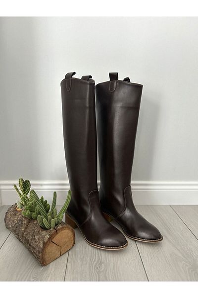POTEEN Γυναικείες μπότες με τακούνι Ptc Stev Western Cowboy χωρίς σχέδιο