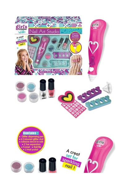 Taimi Sparkling Nail Set for Girls, Includes Stickers, Glitter Polish, Playhouse Toys - 6 to 10 Years