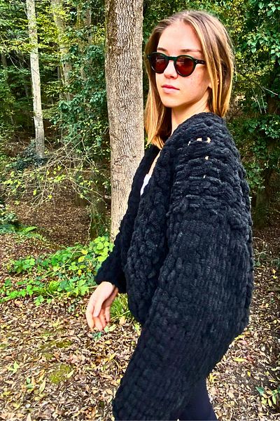 Alize 87 Dark Gray Puffy Hand Knitting Yarn - 1 Piece of 100 Gr. Finger Knit Lanyard - Blanket Pillow