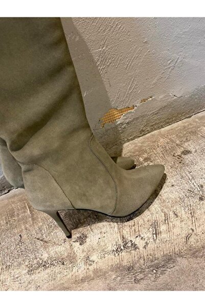 LA PASSION HAKİ SÜET TOPUKLU ÇİZME