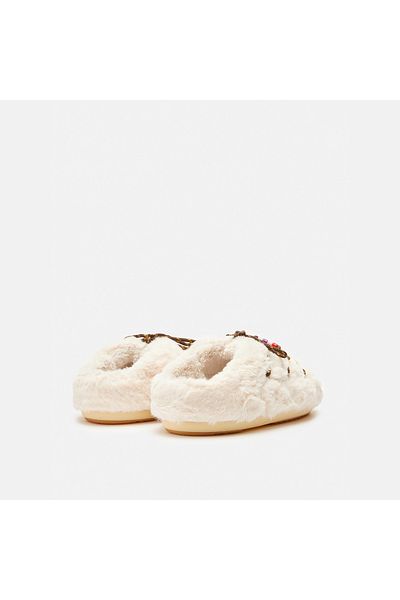 MOON BOOT Női/lány papucs 80D 1460250 -L002 Moon Boot Mule műszőrme gyöngyök krém