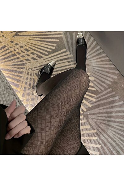 Pina İthal ekose desen külotlu çorap