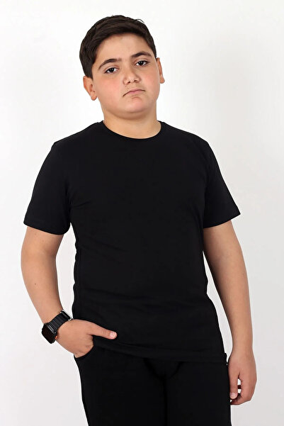 Çiggo Kids Unisex Crew Neck Basic Cotton Short-Sleeved Children's T-Shirt