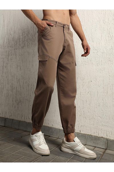 Hubberholme By Styli Solid Cuffed Pants with Flap Detail