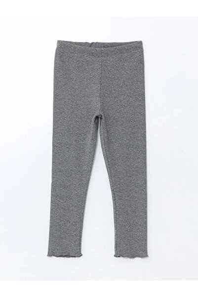LC Waikiki Lcw Kids Anthracite Girls' Basic Leggings with Elastic Waist