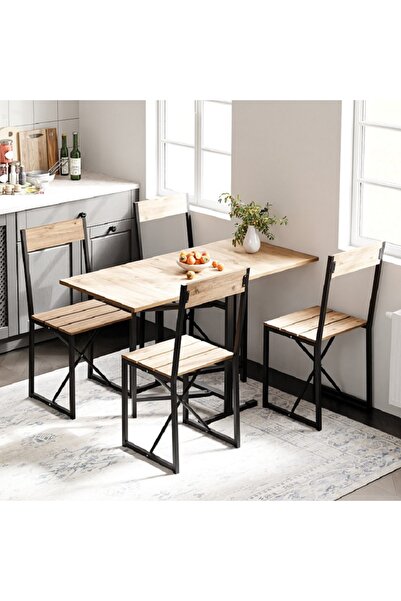 Güzelkan Katlanır 4 Kişilik Mutfak Masa Sandalye Takımı
