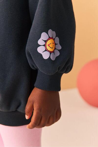 Magu Fekete Happy szlogen mintás pulóver leggings alsó felső szett lányoknak