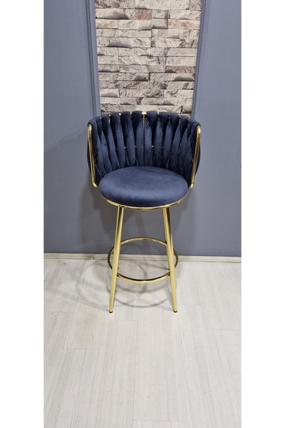 Rozexi Sarmaşık Tekli Bar Sandalyesi Bar Taburesi Gold Metal Mutfak Sandalyes...