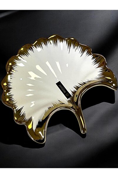 ROY KING ROYKİNG LINE GOLD YAPRAK SUNUM TABAK ORTA 25*25