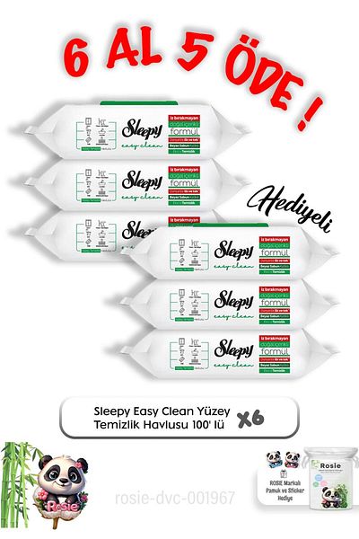 Sleepy 100Pcs Easy Clean Surface Cleaning Towels - Buy 6 Pay 5 and Rosie Cotton