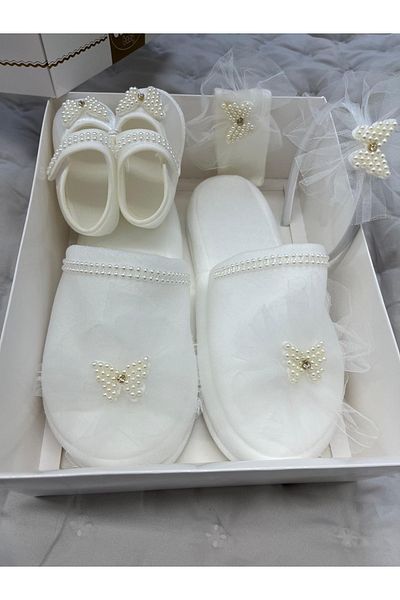 Cherub Baby Mother Baby Slippers Crown Bandana Shoes Maternity Set