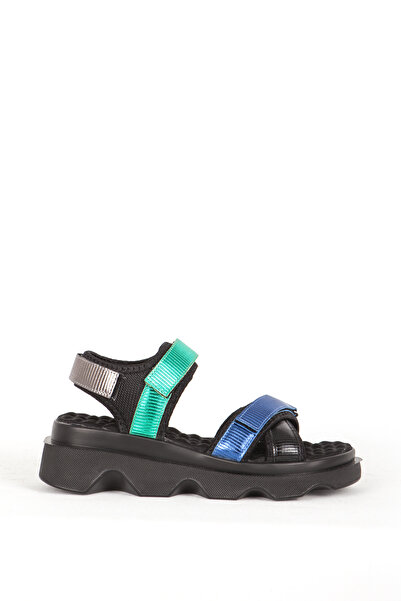 Dericlub DERİCLUB Sandale casual pentru femei cu curele încrucișate cu velcro...