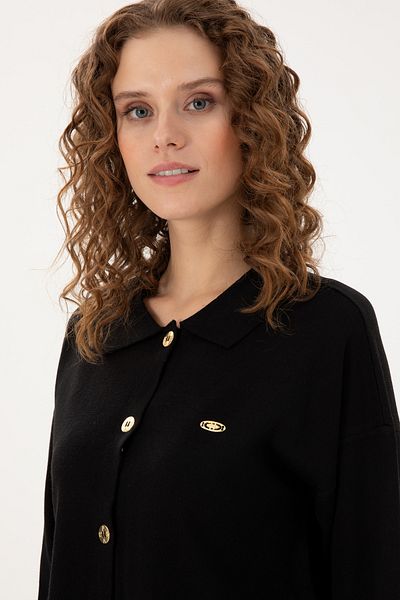 U.S. Polo Assn. Women's Black Knitwear Cardigan 50297152 -Vr046