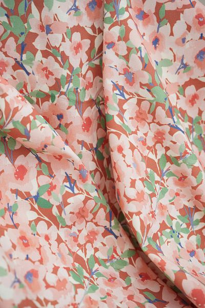 Tuğba Kuğu Printed Panama Fabric (100% Cotton) |   Blue Branches