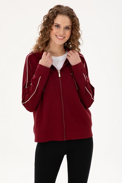 U.S. Polo Assn. Women's Burgundy Hooded Zippered Sweatshirt 50297354 -Vr014