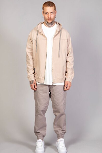 LTC Jeans Ανδρικό τζιν μπουφάν Marsian Beige με κουκούλα