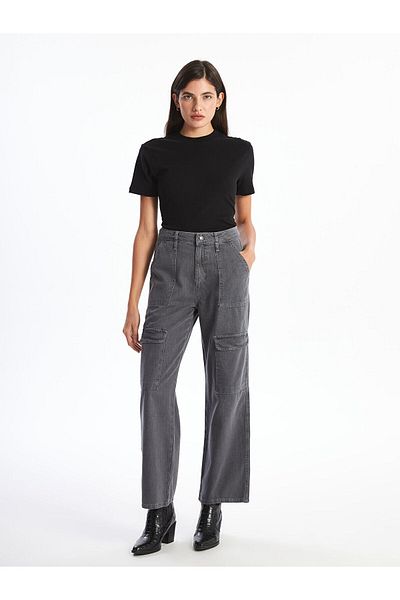 LC Waikiki Pantaloni de damă în jean Wideleg
