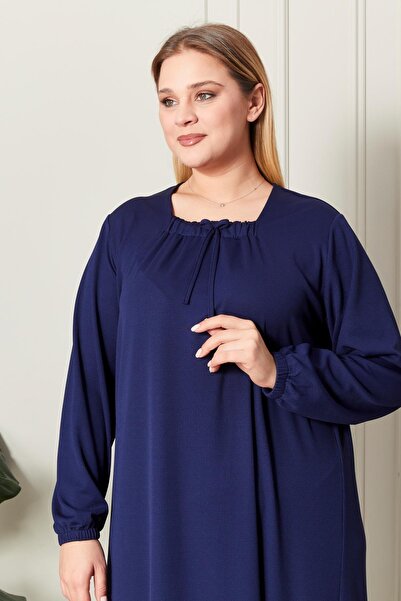 Ferace Women's Plus Size Square Neck Ribbed Dress