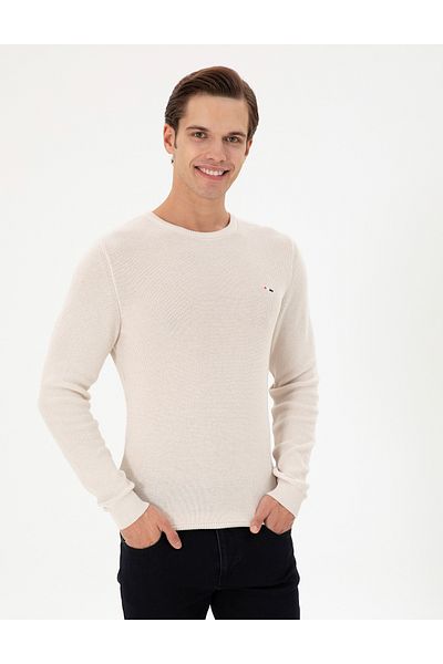 U.S. Polo Assn. Men's Cream Basic Sweater 50298282 -Vr071