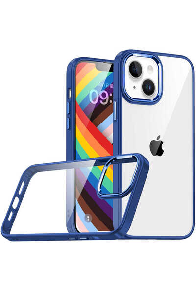 halkhouse iPhone 14 Plus Kılıf Renkli Kamera Çerçeveli Silikon Esnek Şık Flor...