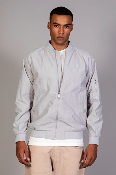 LTC Jeans Gray Regular Fit / Crinkle Fabric Seasonal Pilot Men's Jacket